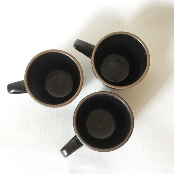 Heath Ceramics Black Onyx Stack Mugs Rim Line #205 Set of 3 - Picture 5 of 16